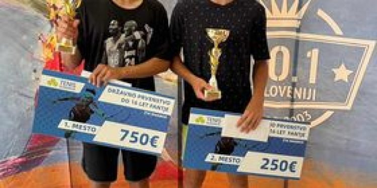 Mark državni prvak, Liam podprvak v tenisu U-16