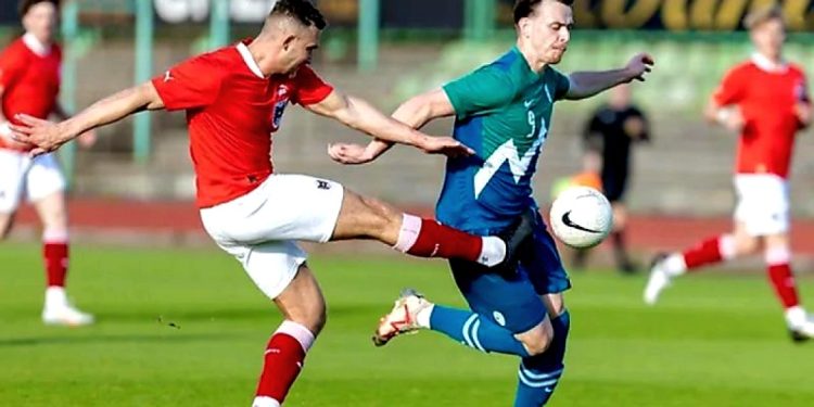 Jaša Martinčič strelec v remiju amaterskih reprezentanc Slovenije in Avstrije