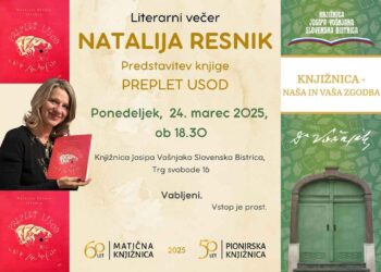 Literarni večer z Natalijo Resnik in predstavitvijo knjige Preplet usod