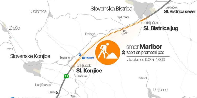 Jutri bo avtocesta med Konjicami in Bistrico dodatno zožana