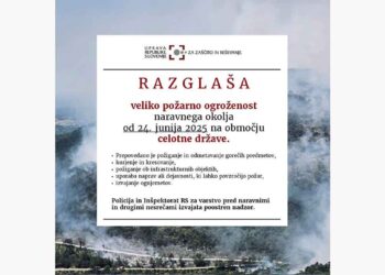 Do preklica razglašena velika požarna ogroženost