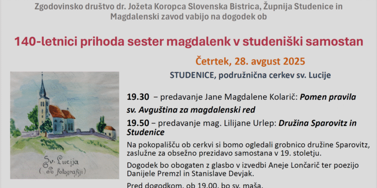 140 let prihoda sester magdalenk v Studenice