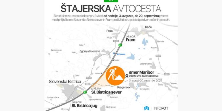 V ponedeljek začetek obnove avtocestnega odseka Sl. Bistrica–Fram