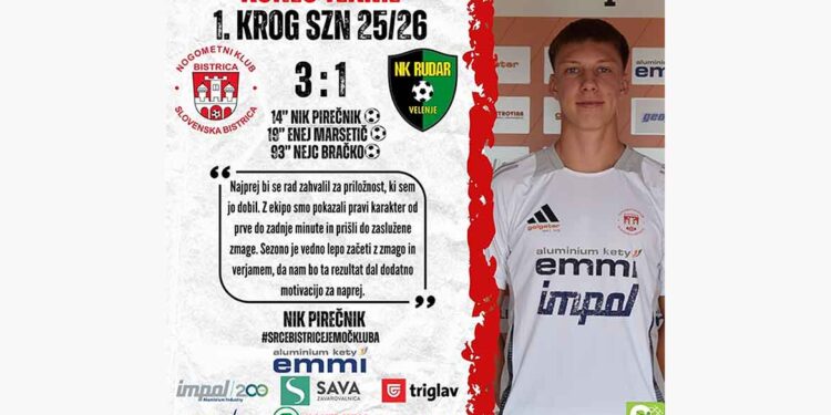 Bistrica zmagovito odprla novo sezono 2. SNL