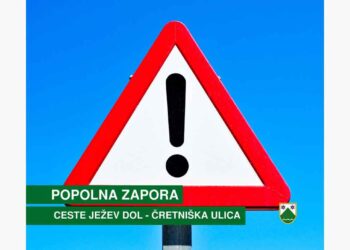 Popolna zapora ceste Ježev dol – Čretniška ulica