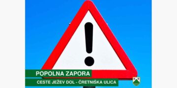 Popolna zapora ceste Ježev dol – Čretniška ulica