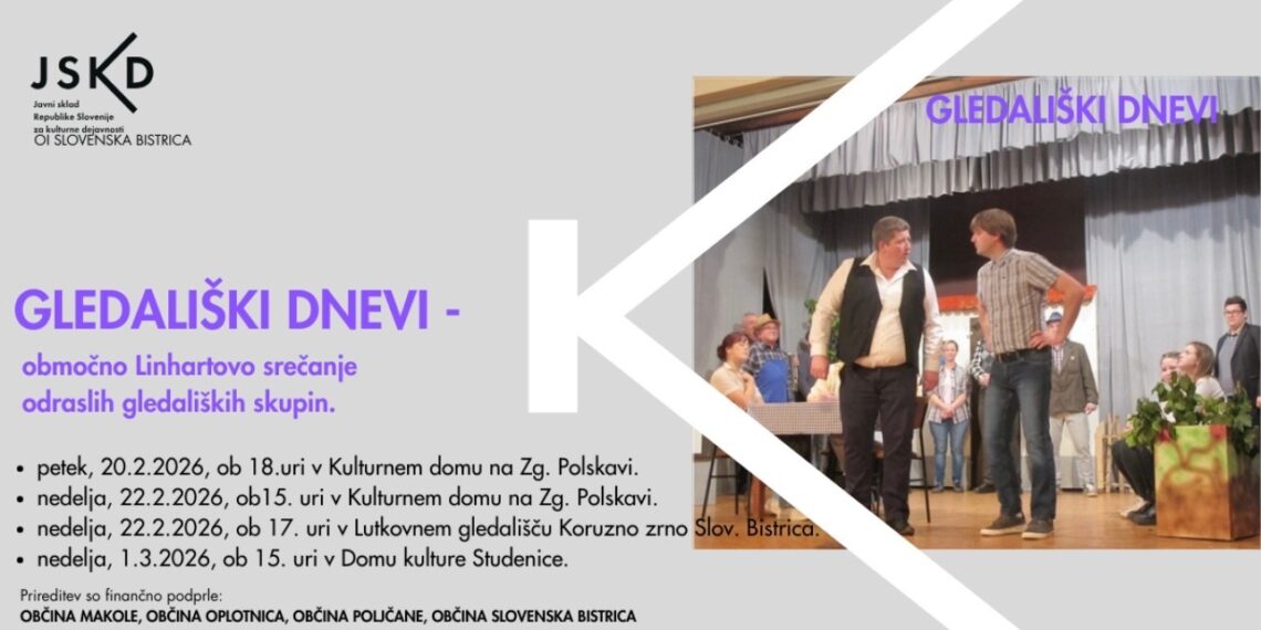 Gledališki dnevi 2026: praznik ljubiteljskega gledališča