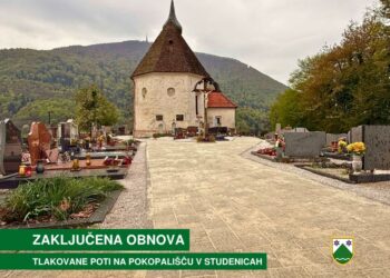 Končana obnova tlakovane poti na pokopališču v Studenicah