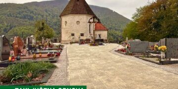 Končana obnova tlakovane poti na pokopališču v Studenicah