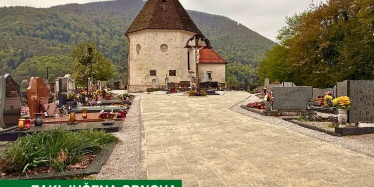 Končana obnova tlakovane poti na pokopališču v Studenicah